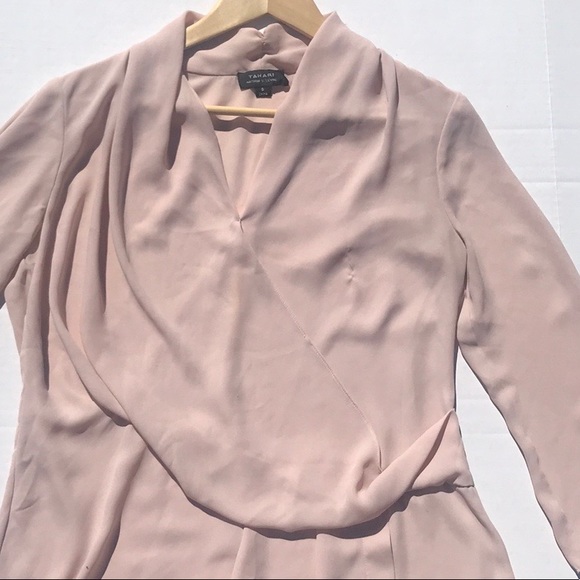 Tahari Arthur Levine Faux Wrap Lt Peach Top - Picture 3 of 14
